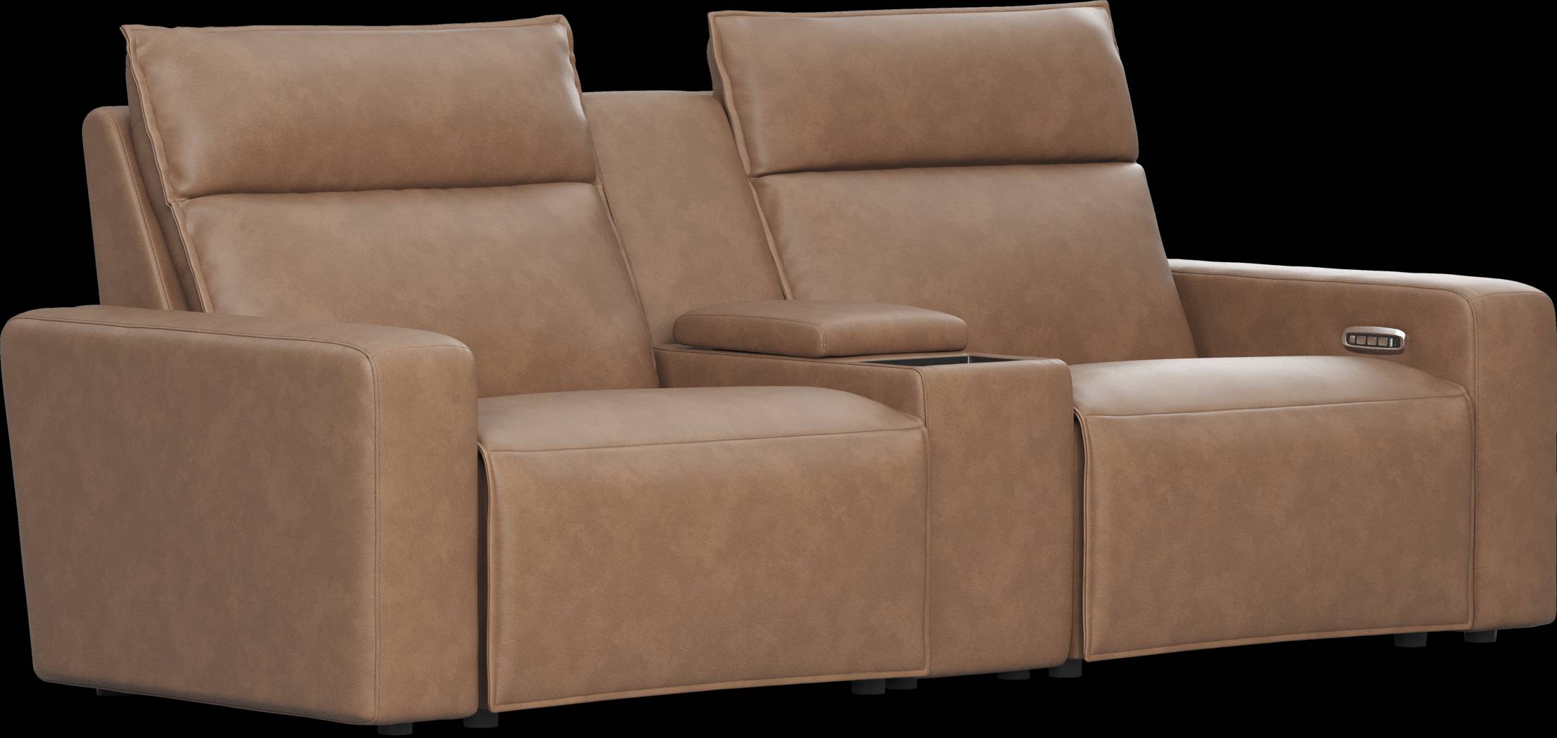 Saddle 3 Pc Dual Power Reclining ModularTwo with Media Console - Thumbnail - Image 3