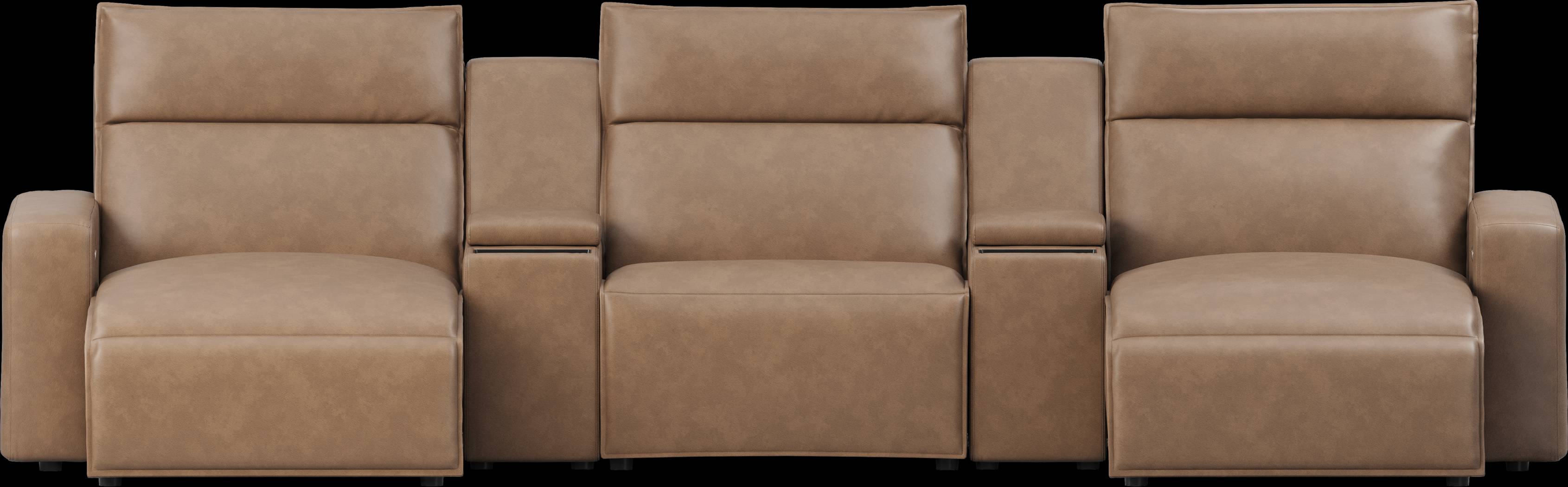 Saddle 5 Pc Dual Power Reclining ModularTwo with Media Consoles - Thumbnail - Image 1