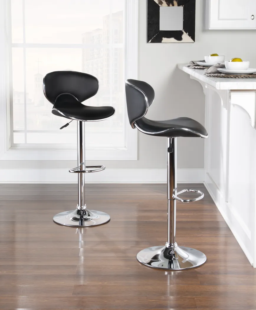 Moeta Black Desk Stool - Thumbnail - Image 2