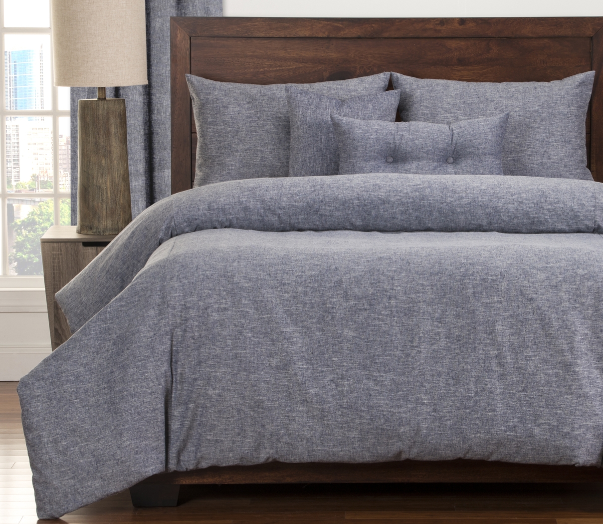 Mohill Shore Blue 6 Pc Queen Duvet Set - Thumbnail - Image 1