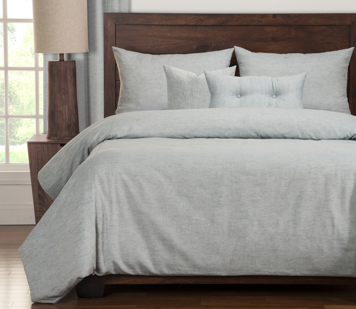 Mohill Shore Gray 6 Pc King Duvet Set - Thumbnail - Image 1