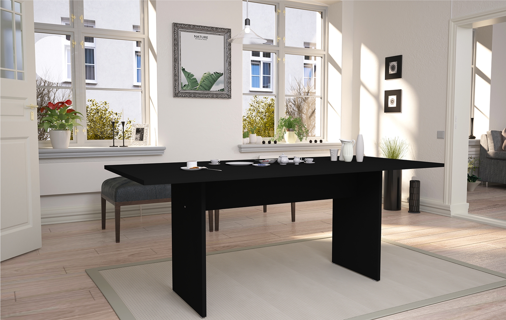 Mokema Black Dining Table - Thumbnail - Image 2