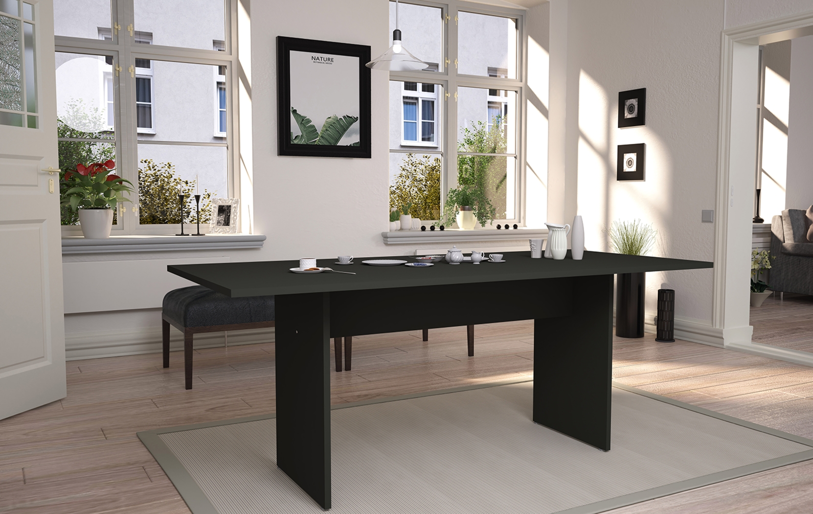 Mokema Gray Dining Table - Thumbnail - Image 2