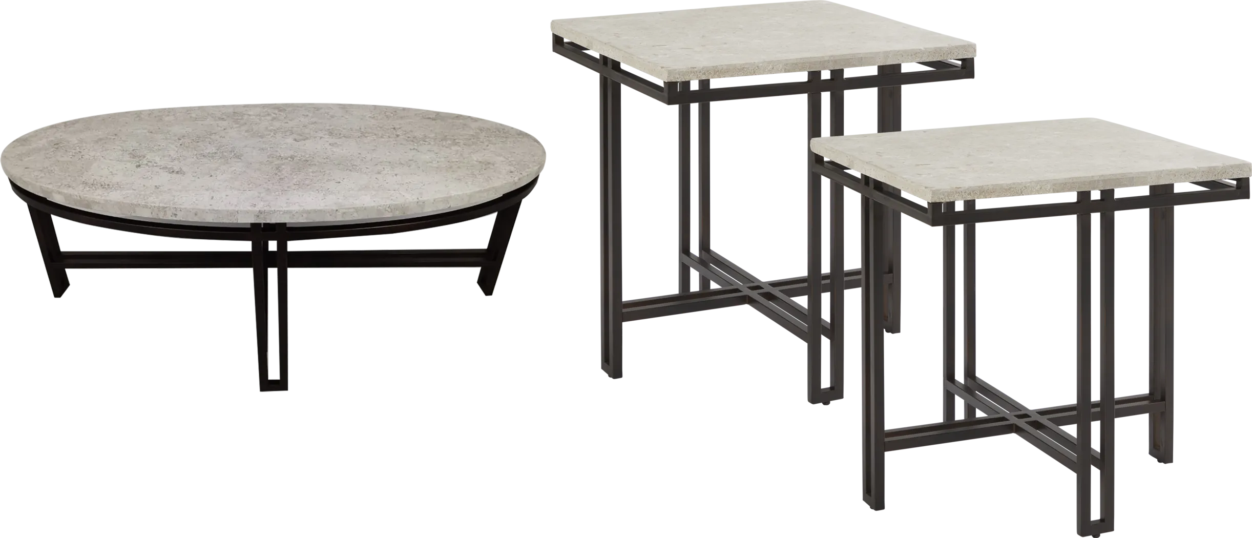 Molino Beige 3 Pc Oval Table Set - Thumbnail - Image 1