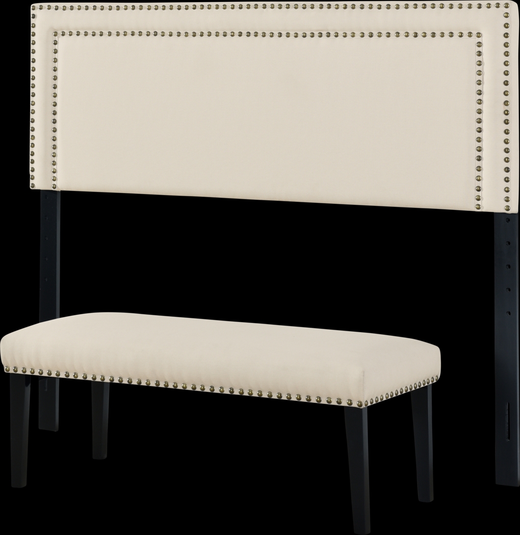 Mollywoods Cream Queen Headboard and Bench - Thumbnail - Image 3