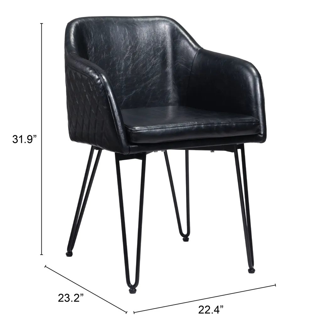 Momoko Black Dining Chair, Set of 2 - Thumbnail - Image 6