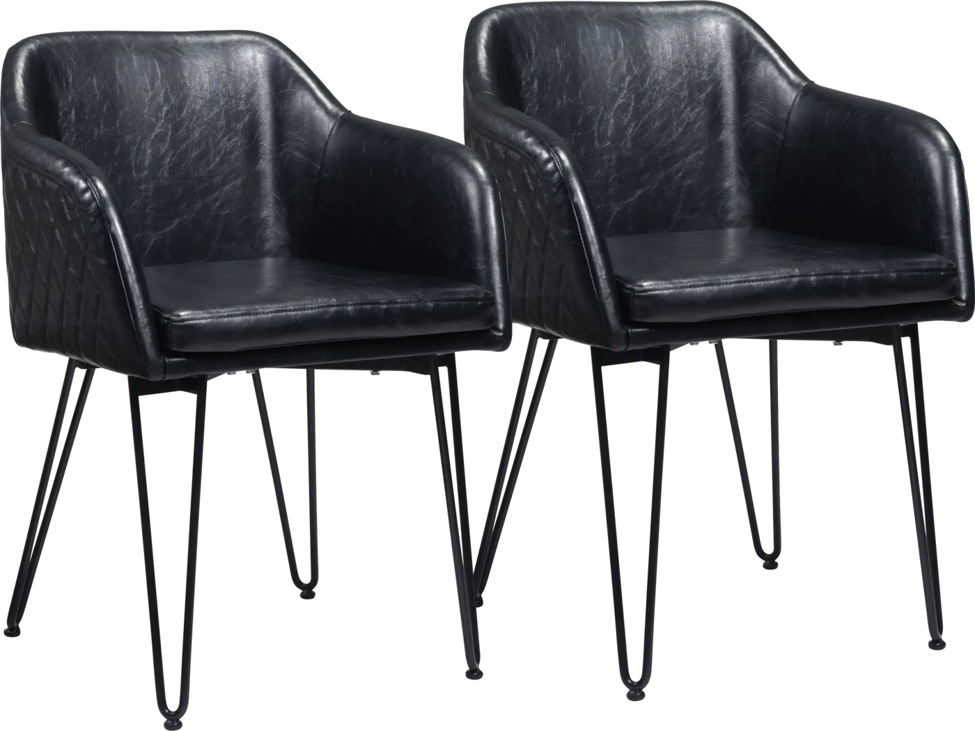 Momoko Black Dining Chair, Set of 2 - Thumbnail - Image 1