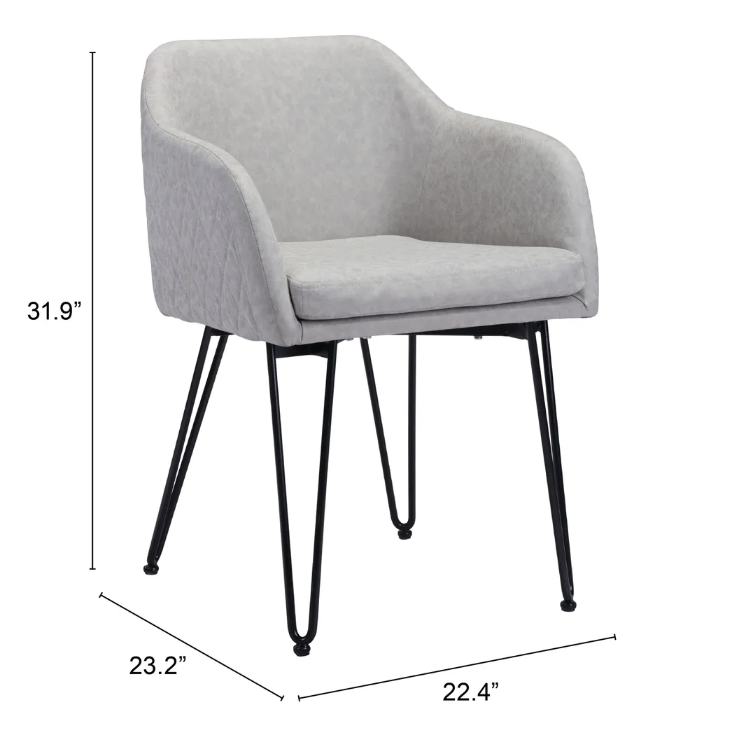 Momoko Gray Dining Chair, Set of 2 - Thumbnail - Image 2