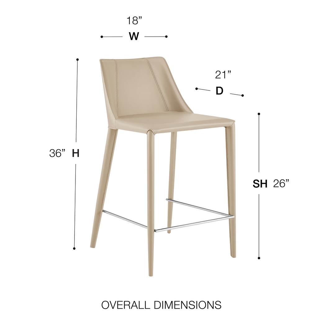 Monagin Taupe Counter Stool - Thumbnail - Image 2