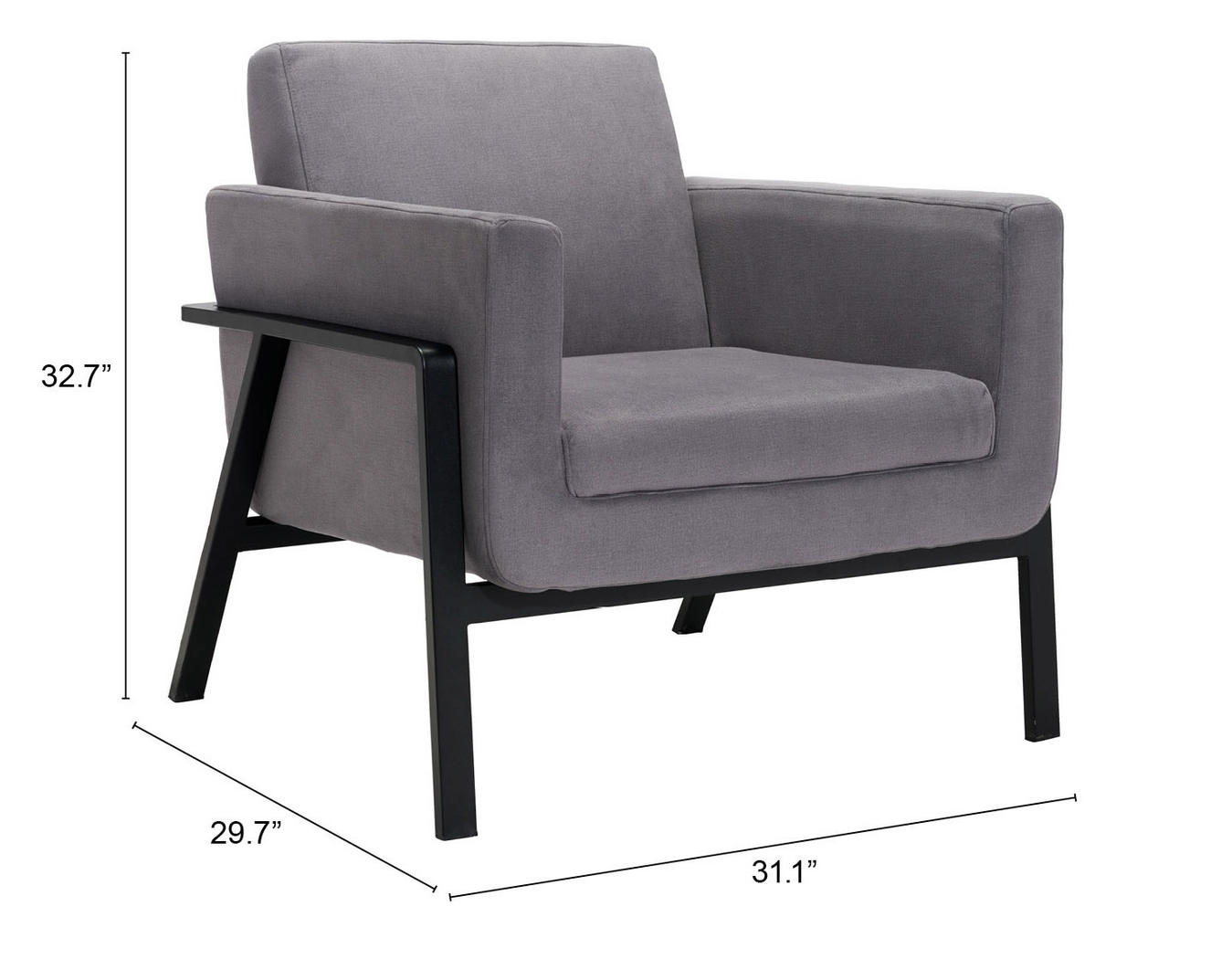 Monasty Gray Accent Chair - Thumbnail - Image 7