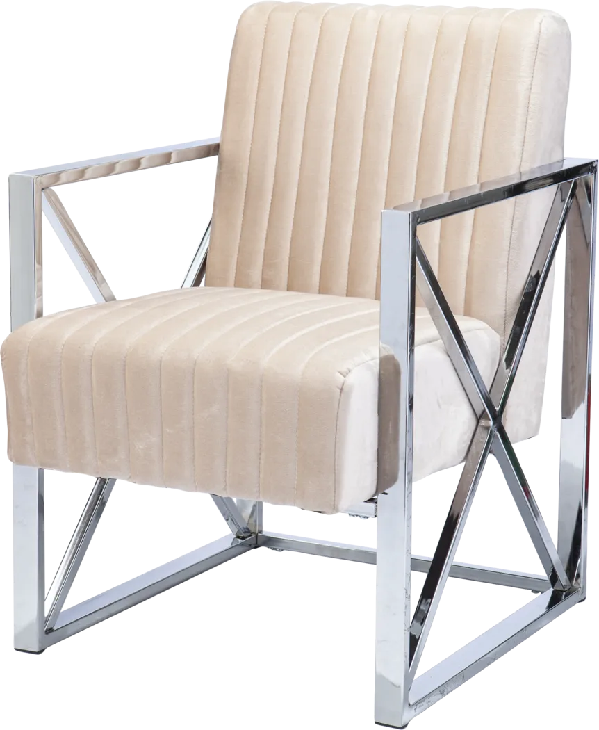 Moniteau Champagne Accent Chair With Ottoman - Thumbnail - Image 2