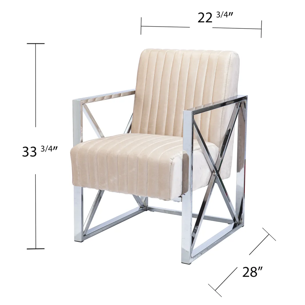 Moniteau Champagne Accent Chair With Ottoman - Thumbnail - Image 5