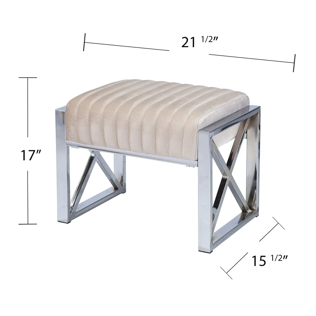 Moniteau Champagne Accent Chair With Ottoman - Thumbnail - Image 6