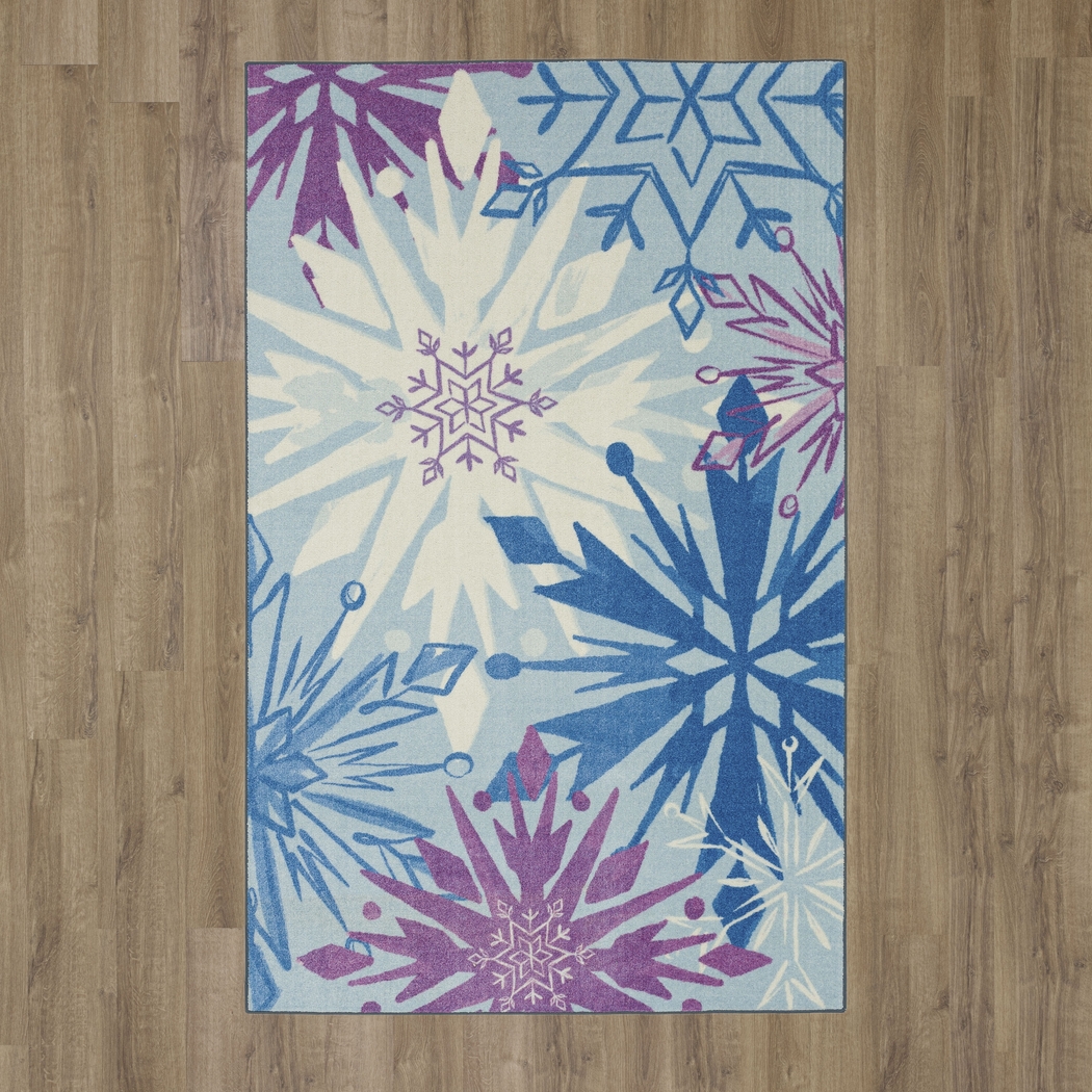 Kids Disney's Montage Of Snowflakes Blue 3'3 x 5' Rug - Thumbnail - Image 4