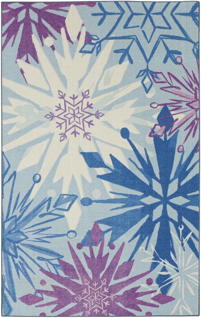 Kids Disney's Montage Of Snowflakes Blue 3'3 x 5' Rug - Thumbnail - Image 1