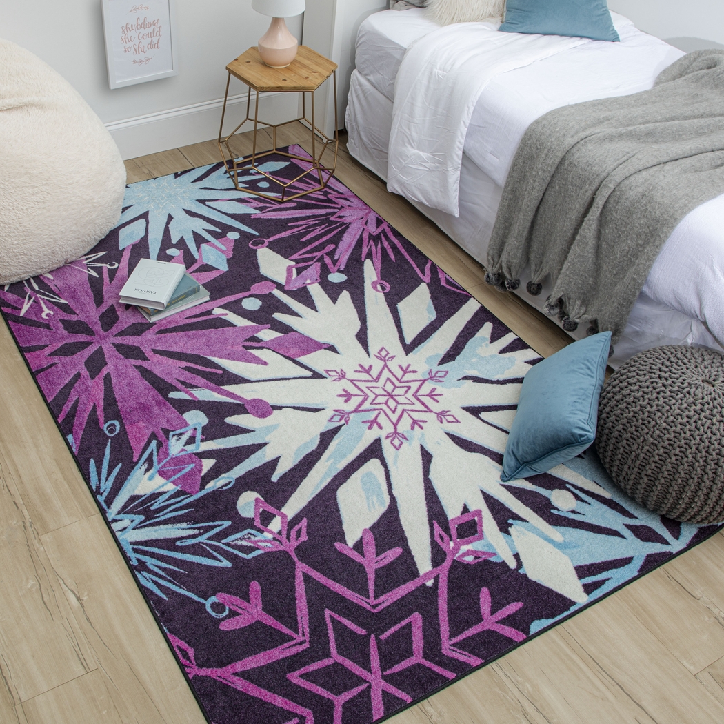 Kids Disney's Montage of Snowflakes Purple 5' x 8' Rug - Thumbnail - Image 5