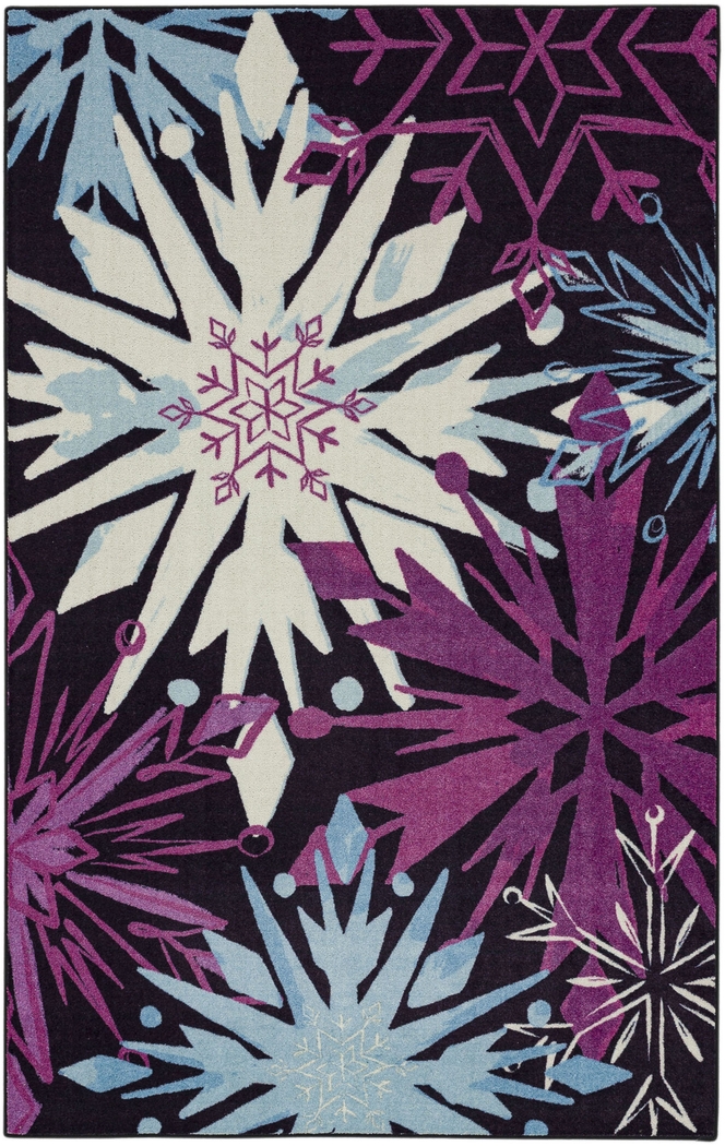 Kids Disney's Montage Of Snowflakes Purple 8' x 10' Rug - Thumbnail - Image 1