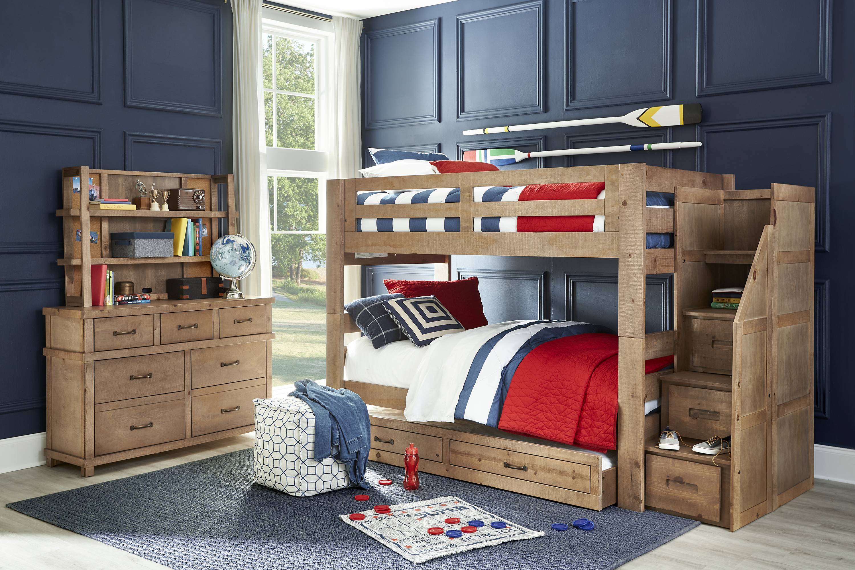 Montana 2.0 Driftwood Twin/Twin Step Bunk - Thumbnail - Image 1