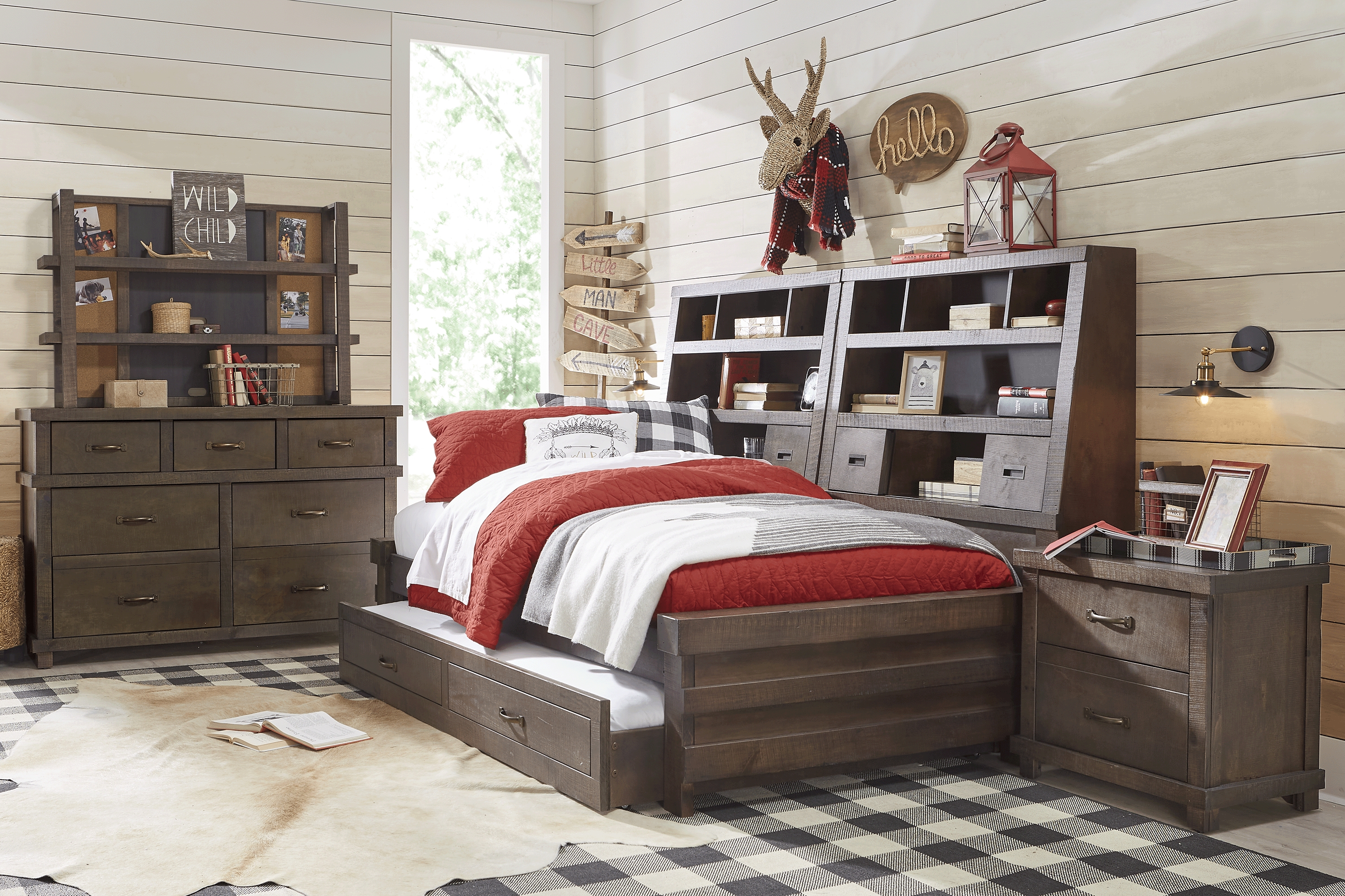 Kids Montana 2.0 Espresso 5 Pc Full Bookcase Wall Bed - Thumbnail - Image 2