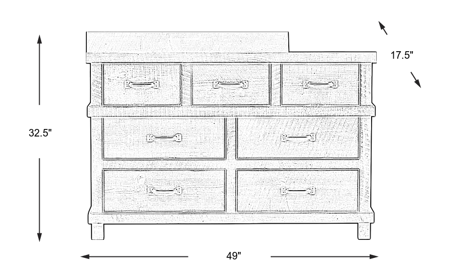 Dimension Image. Please refer to the Dimension Tab on this page for dimension details.