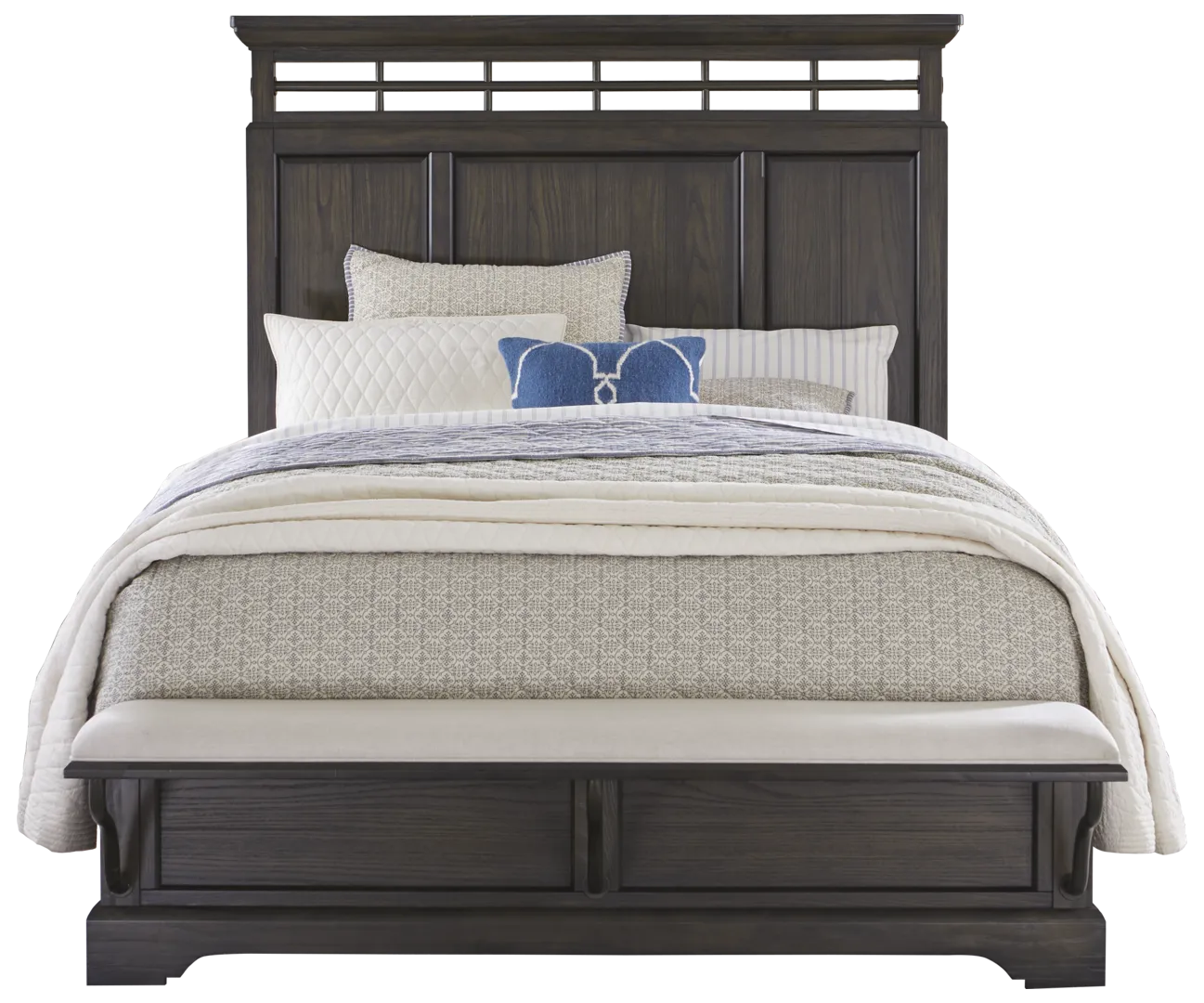 brown 3 pc queen panel bed