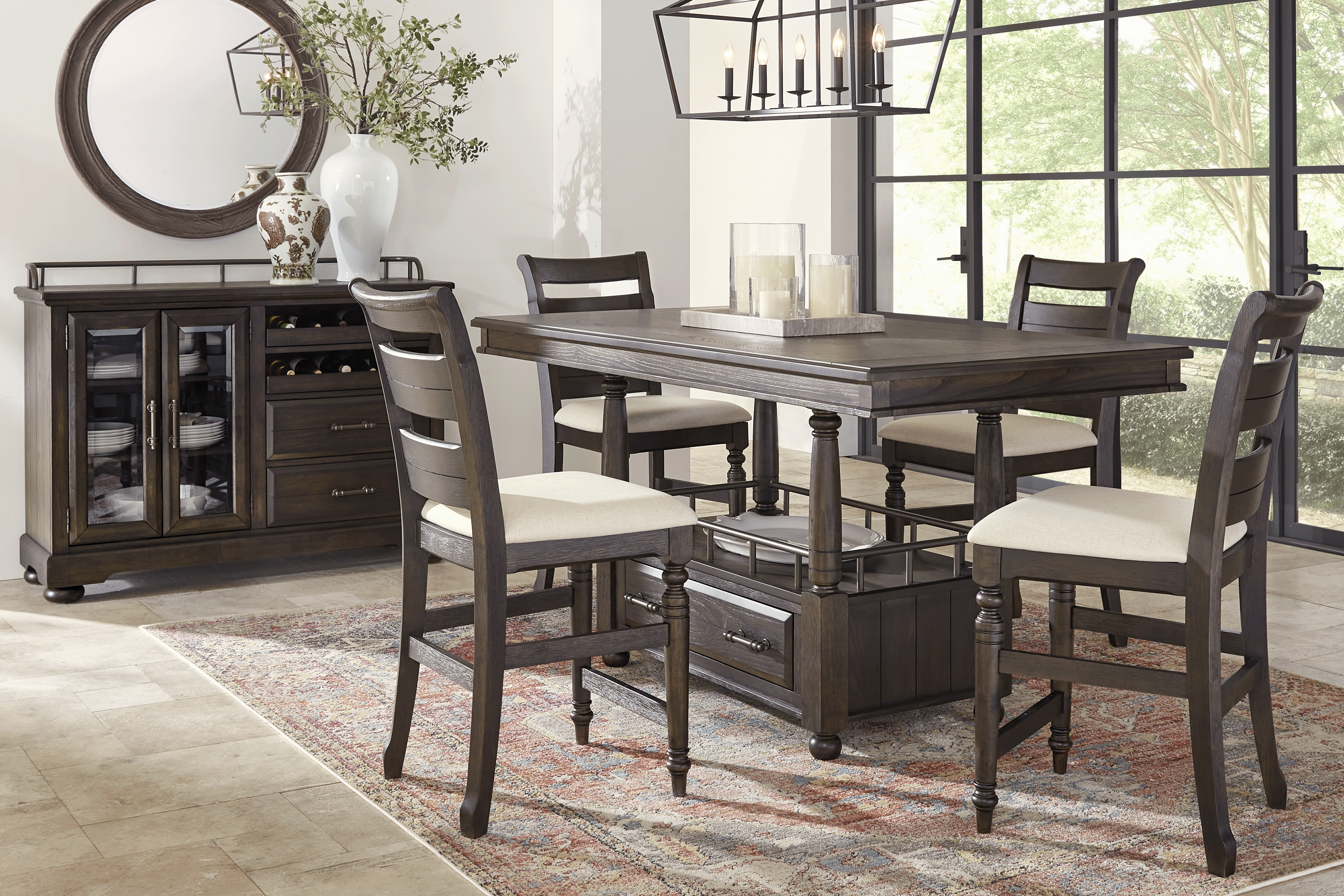 Montana Ridge Brown 5 Pc Counter Height Dining Room - Thumbnail - Image 1
