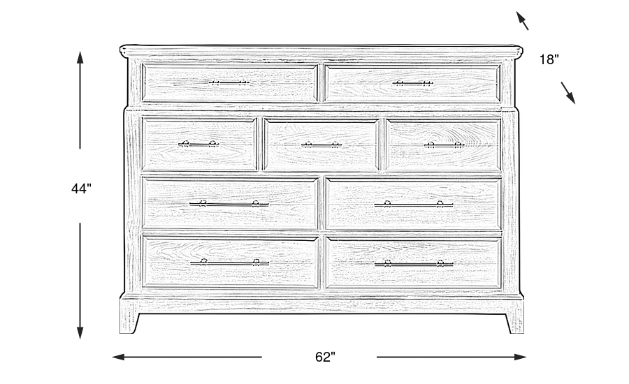 Dimension Image. Please refer to the Dimension Tab on this page for dimension details.