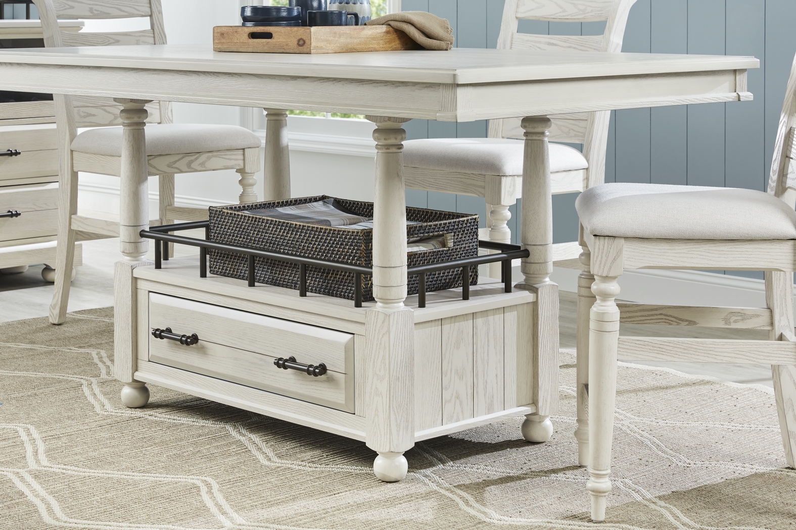 Montana Ridge White Counter Height Dining Table - Thumbnail - Image 3