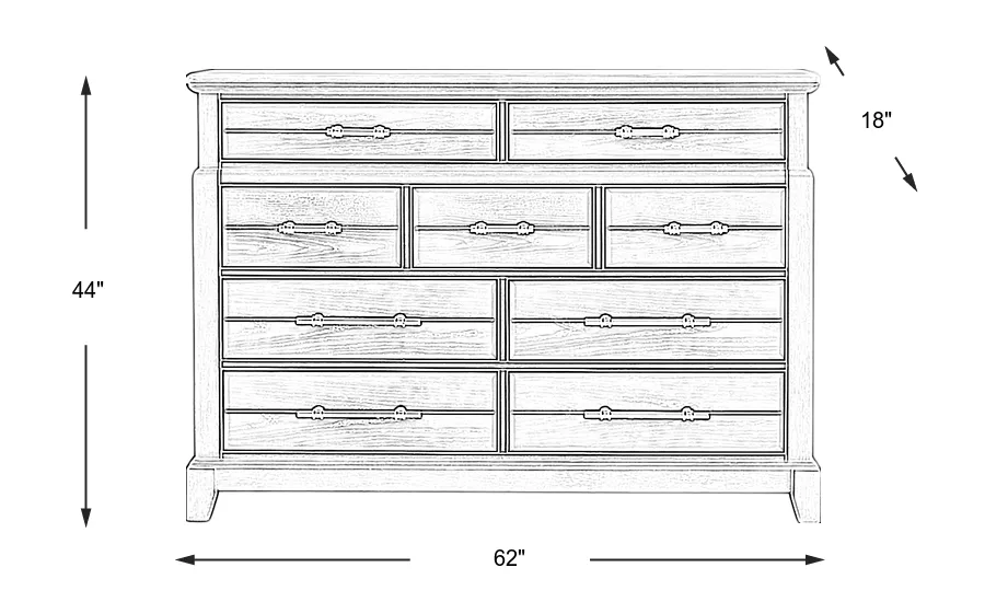 Dimension Image. Please refer to the Dimension Tab on this page for dimension details.