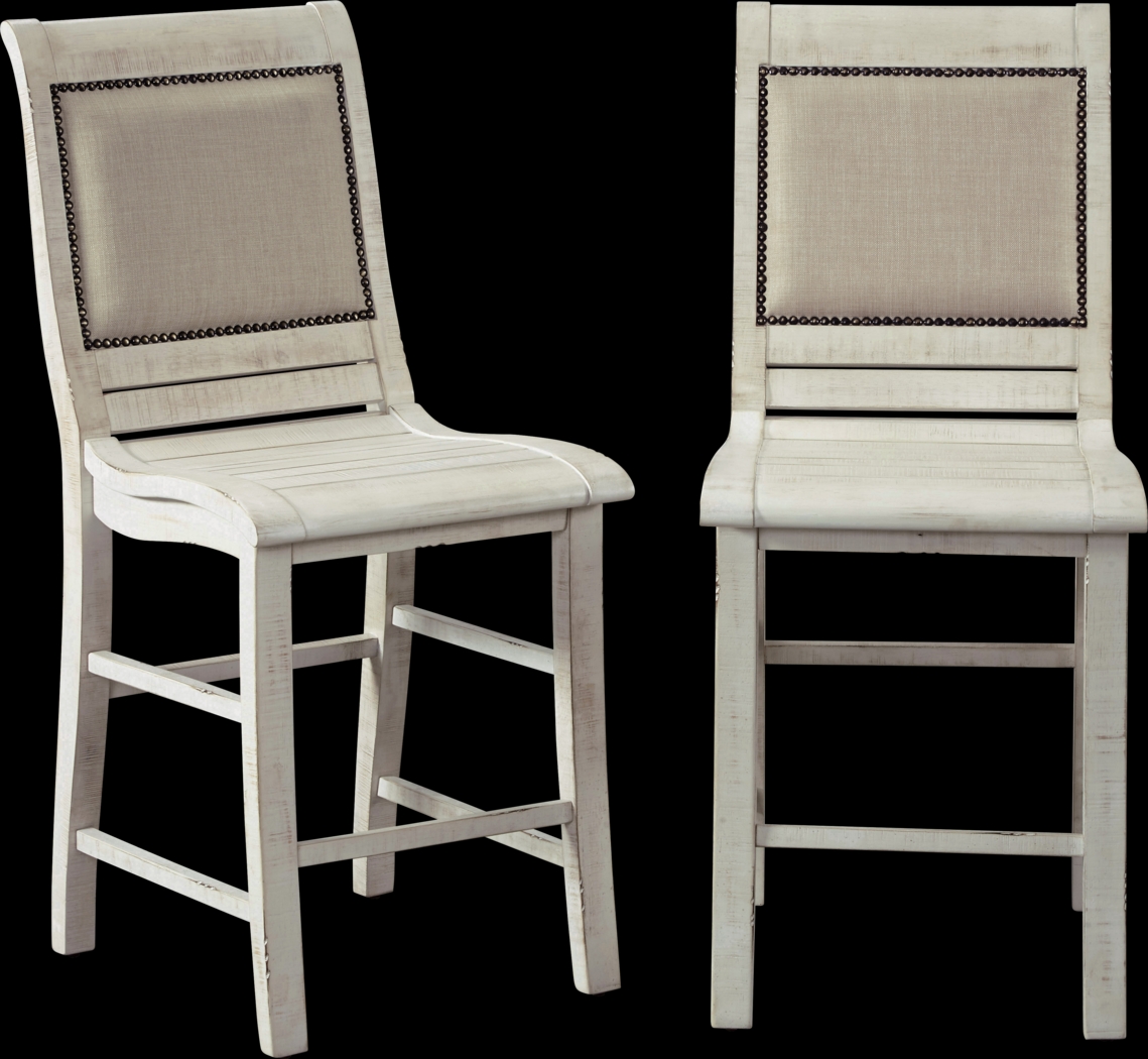 Montcalm White Counter Height Stool, Set of 2 - Thumbnail - Image 1