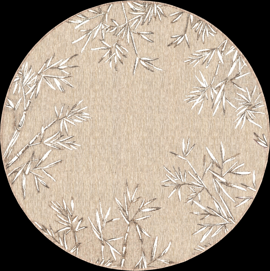 Montdover Tan 7'10 Round Indoor/Outdoor Rug - Thumbnail - Image 1