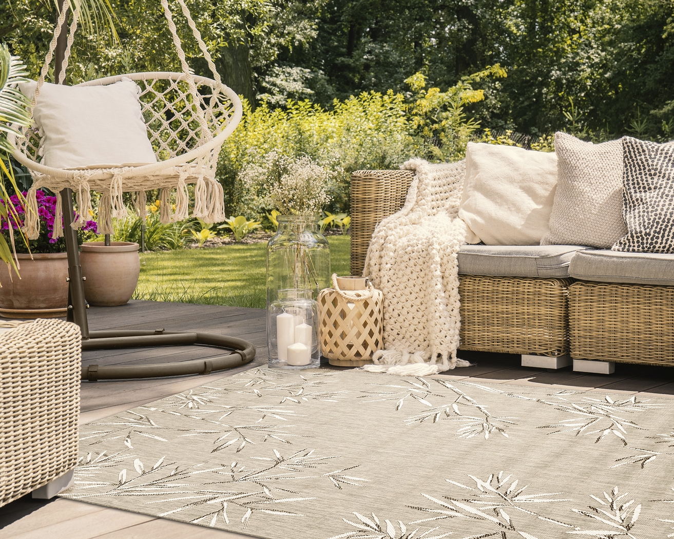 Montdover Tan 7'10 x 9'10 Indoor/Outdoor Rug - Thumbnail - Image 3