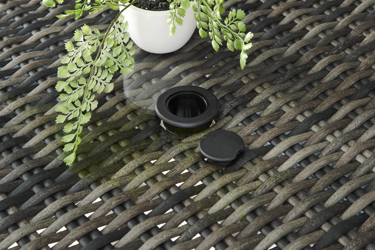 Montecello Gray 5 Pc Outdoor Dining Set with Azure Cushions - Thumbnail - Image 3