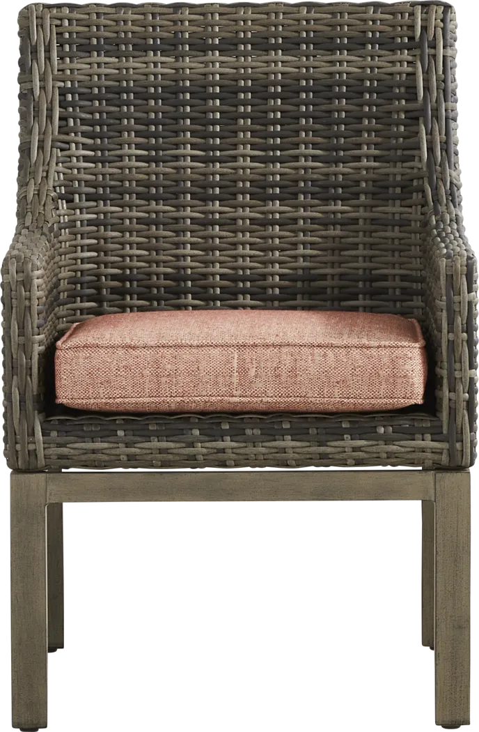 Montecello Gray Outdoor Arm Chair with Terracotta Cushion - Thumbnail - Image 2