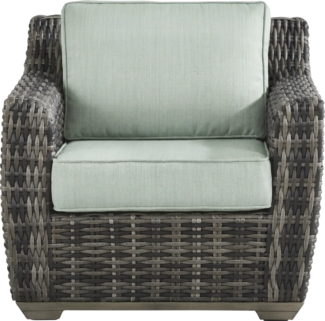 Montecello Gray Outdoor Club Chair with Mist Cushions - Thumbnail - Image 3