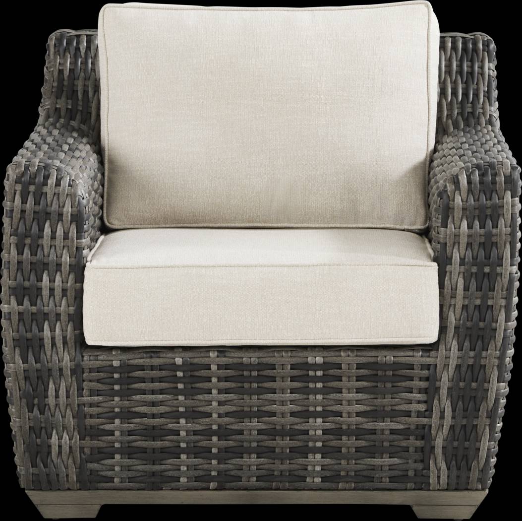 Montecello Gray 5 Pc Outdoor Chat Set with Twine Cushions - Thumbnail - Image 3