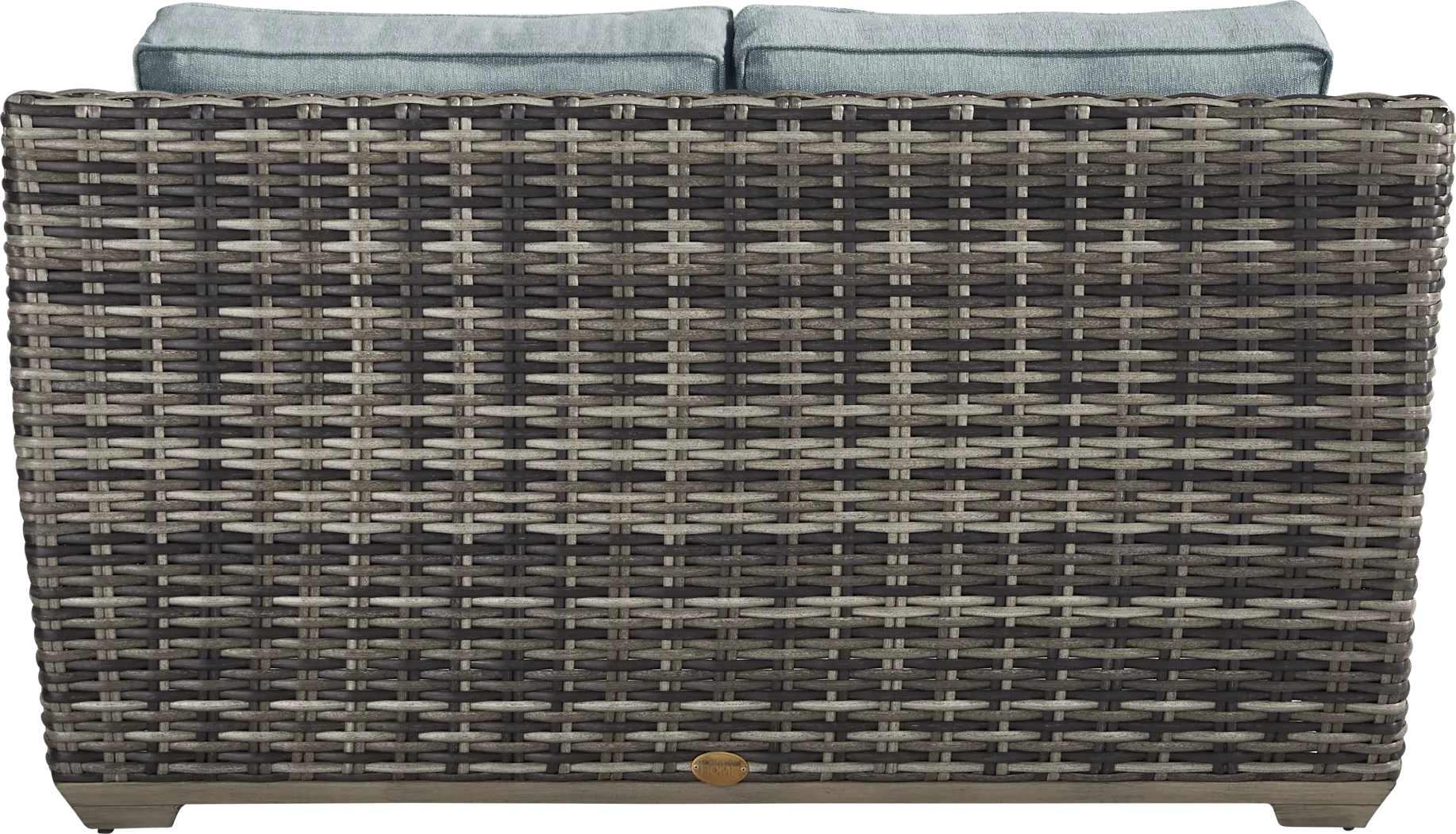 Montecello Gray Outdoor Loveseat with Azure Cushions - Thumbnail - Image 3