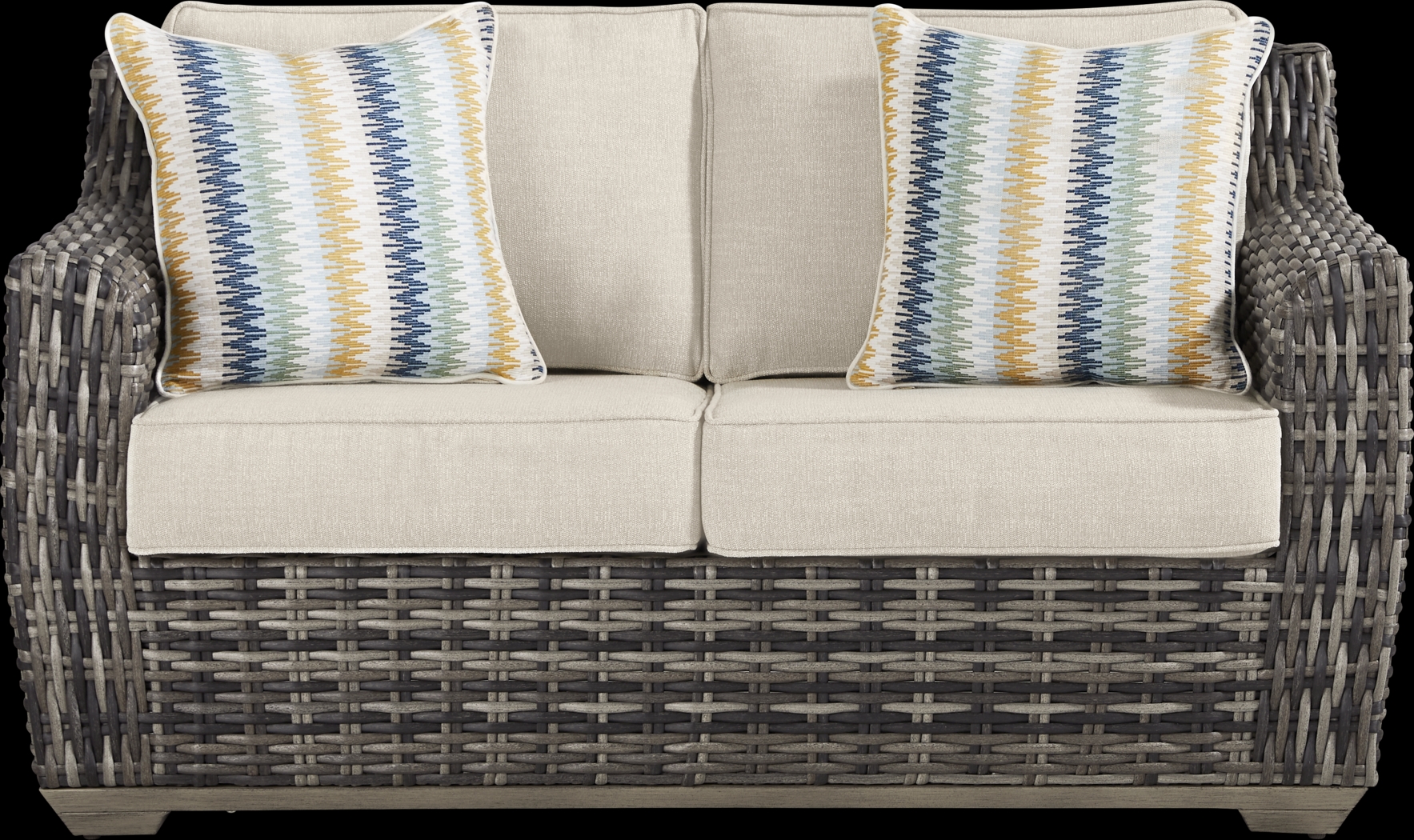 Montecello Gray 4 Pc Outdoor Loveseat Seating Set with Twine Cushions - Thumbnail - Image 2