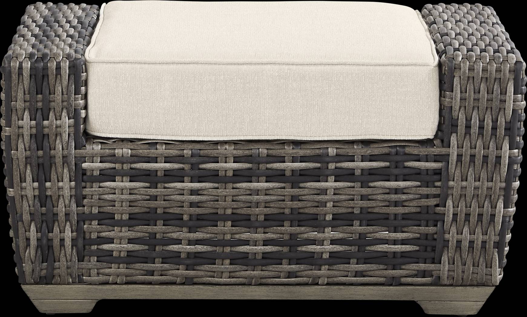 Montecello Gray Outdoor Ottoman with Twine Cushion - Thumbnail - Image 2