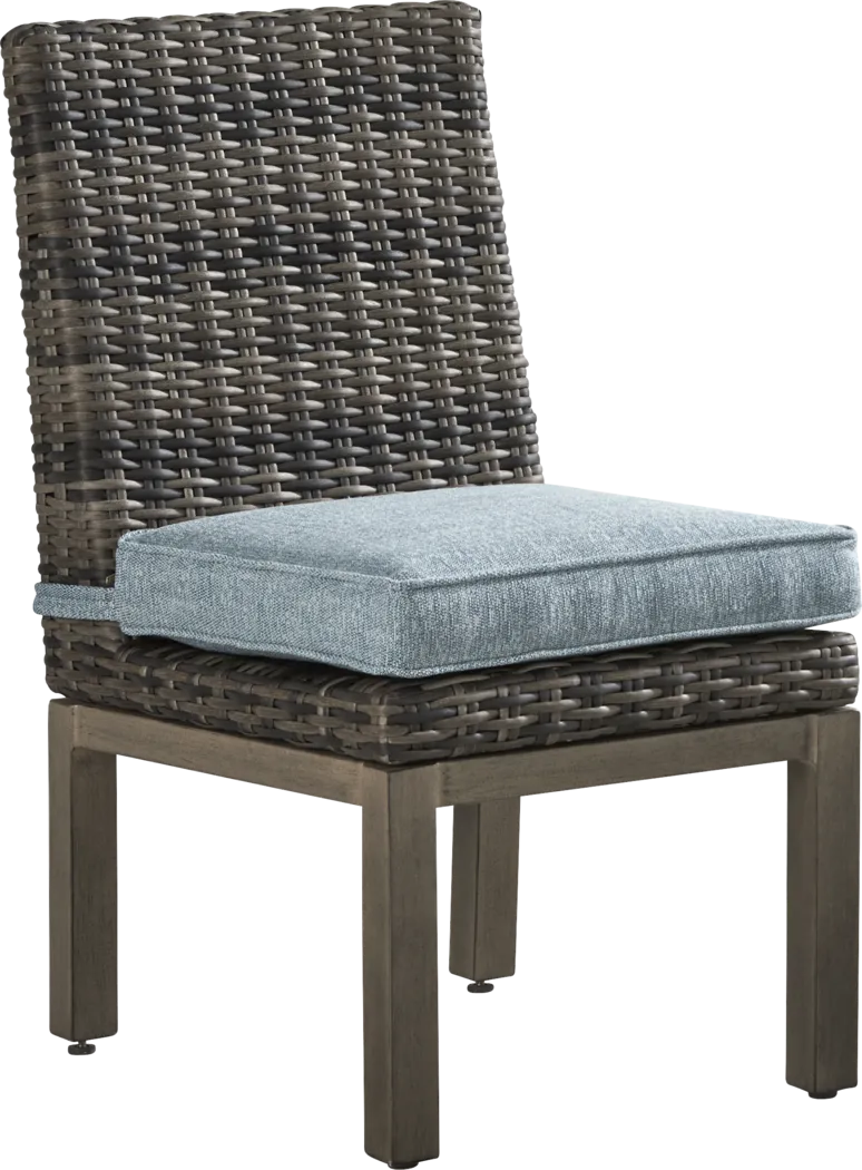 Montecello Gray 7 Pc Outdoor Dining Set with Azure Cushions - Thumbnail - Image 7