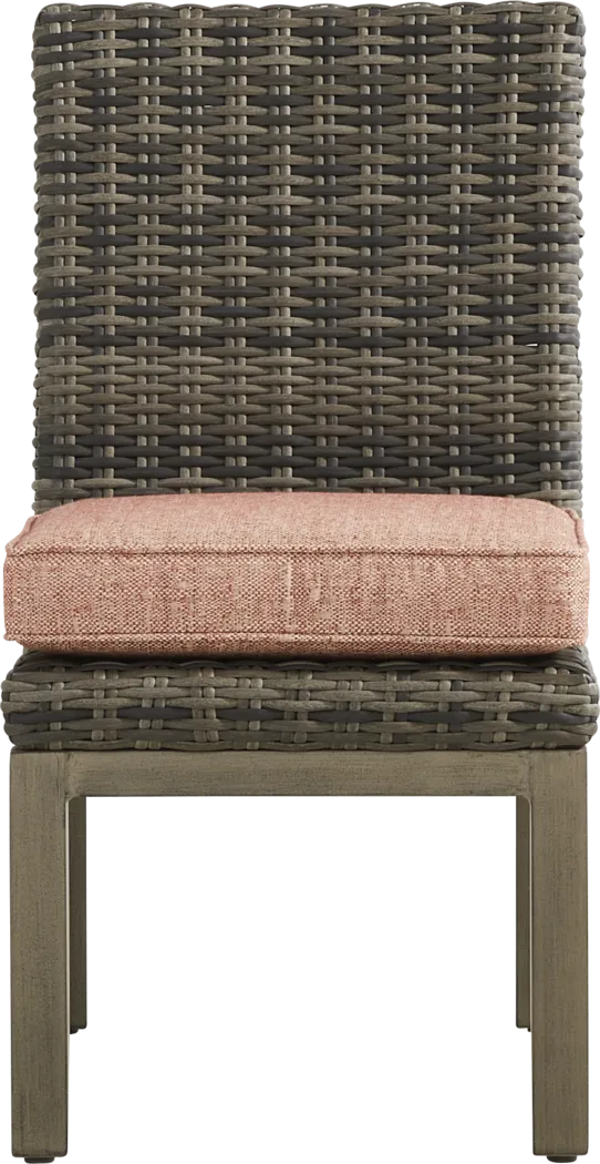 Montecello Gray Outdoor Side Chair with Terracotta Cushion - Thumbnail - Image 2