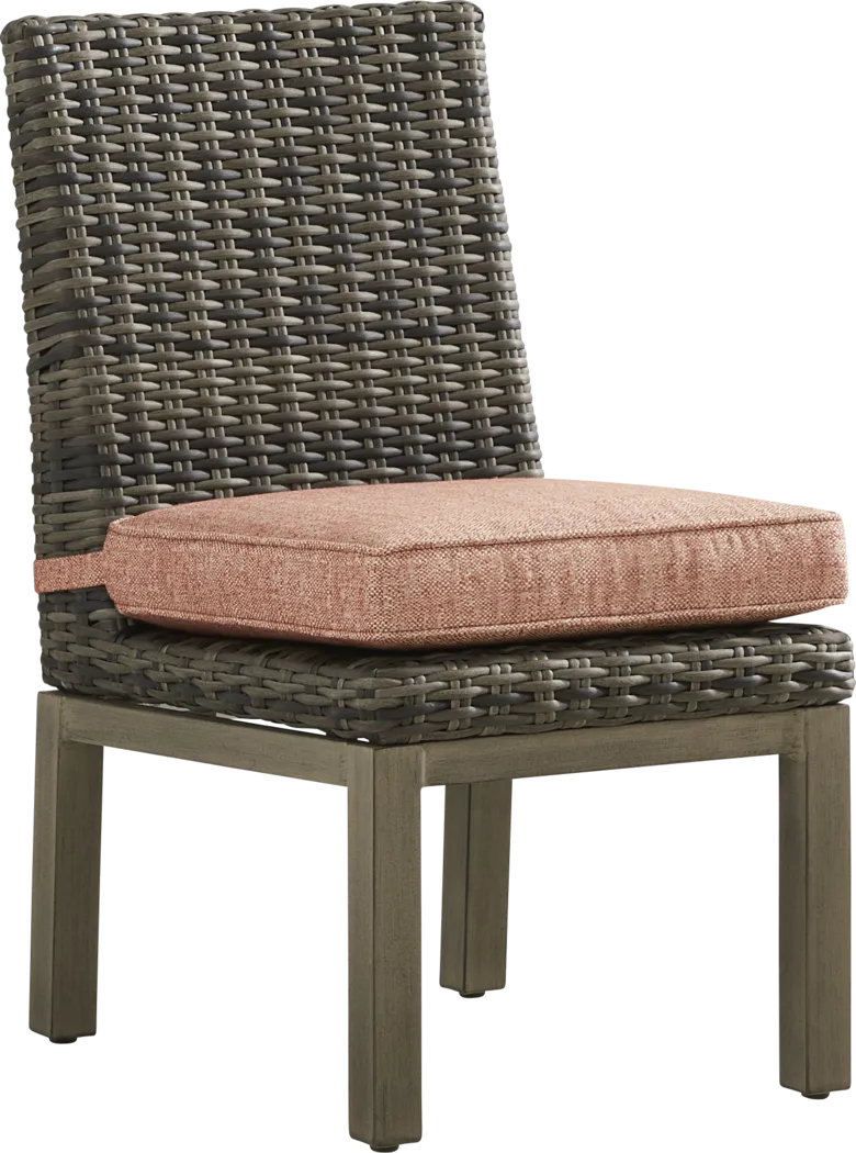 Montecello Gray Outdoor Side Chair with Terracotta Cushion - Thumbnail - Image 1