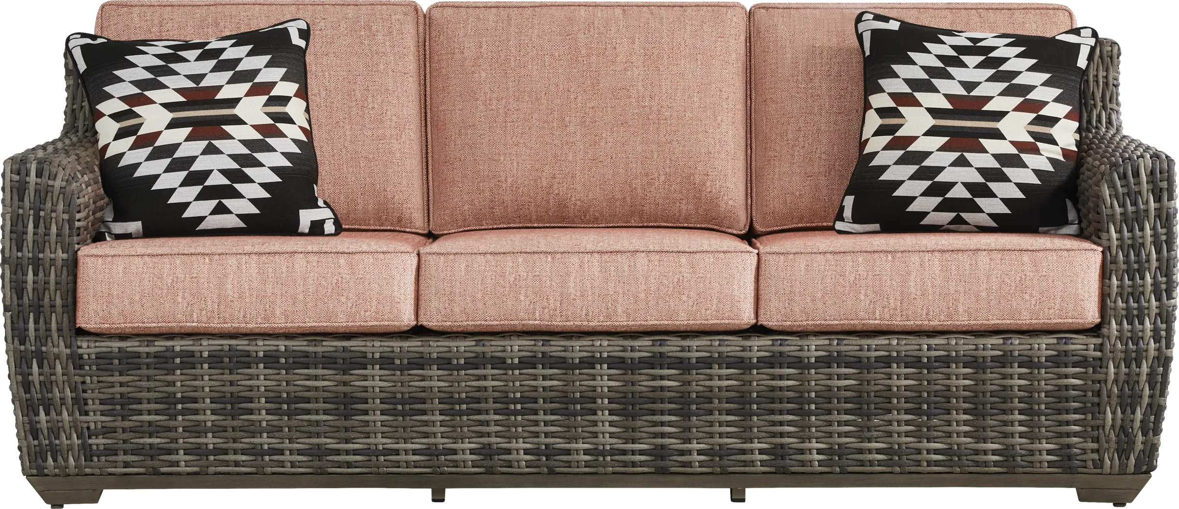 Montecello Gray Outdoor Sofa with Terracotta Cushions - Thumbnail - Image 1