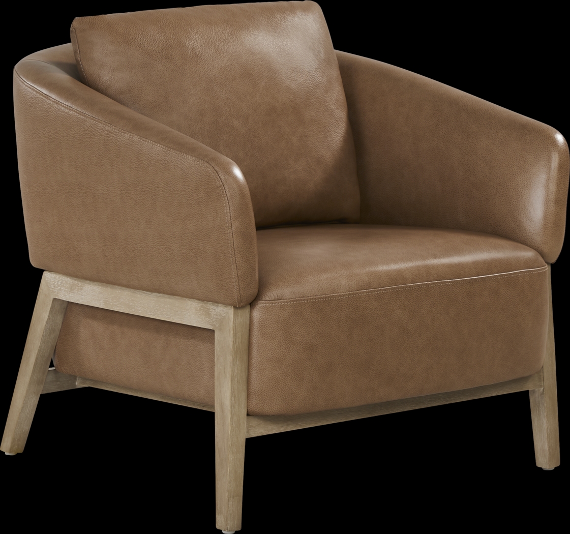 Montecito Brown Leather Accent Chair - Thumbnail - Image 2