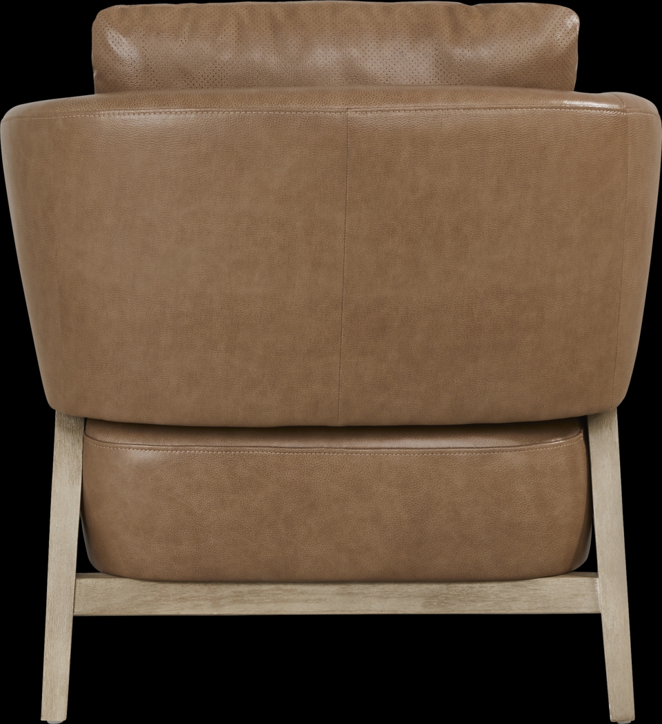 Montecito Brown Leather Accent Chair - Thumbnail - Image 3