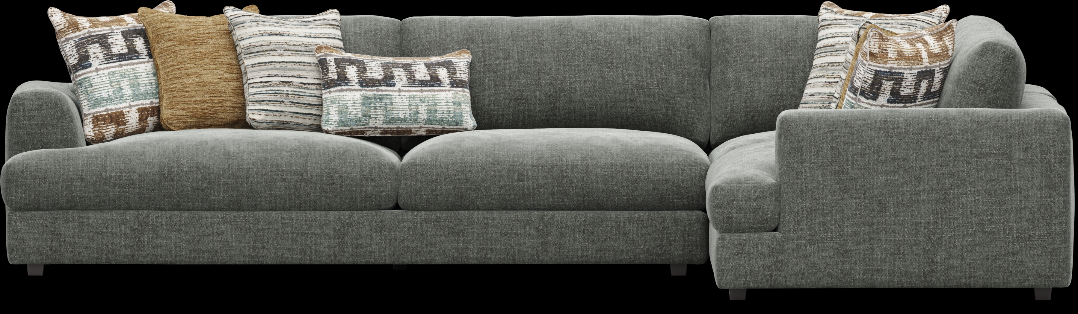 Montecito Charcoal 6 Pc Sectional Living Room - Thumbnail - Image 3