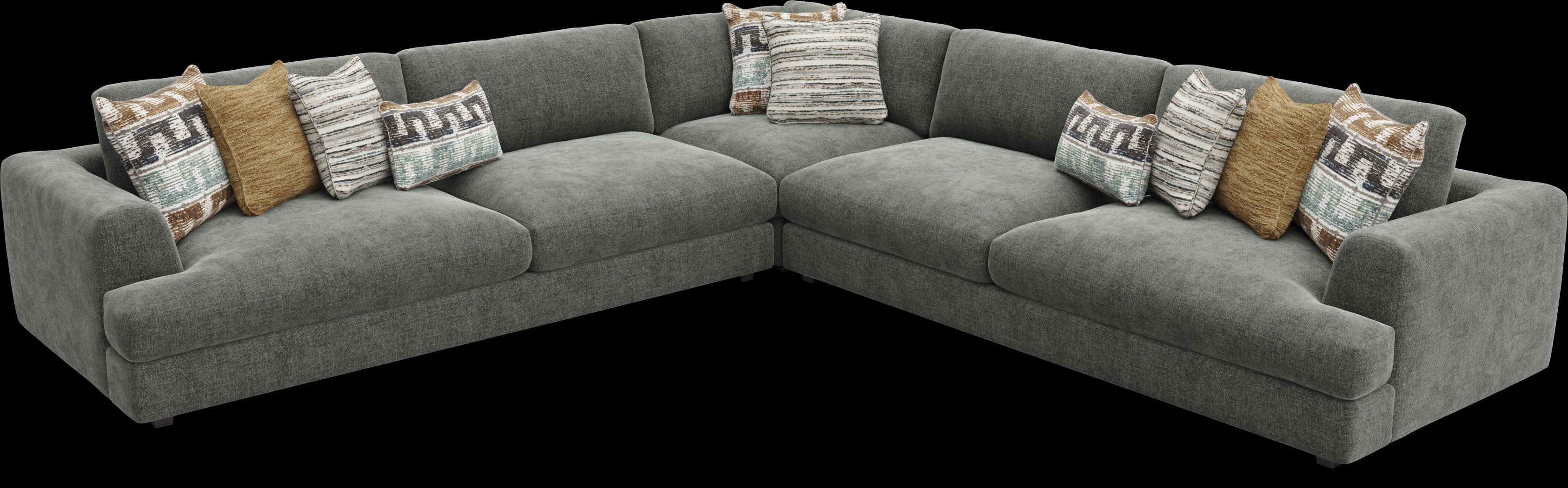 Montecito Charcoal 6 Pc Sectional Living Room - Thumbnail - Image 4
