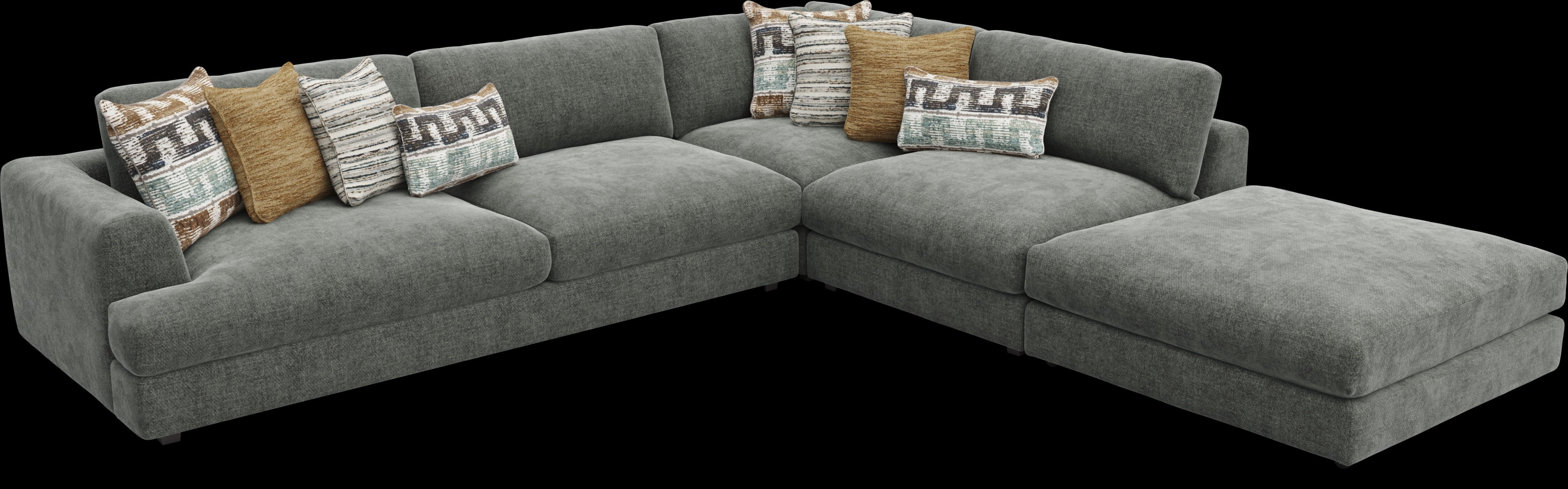 Montecito Charcoal 4 Pc Sectional - Thumbnail - Image 4
