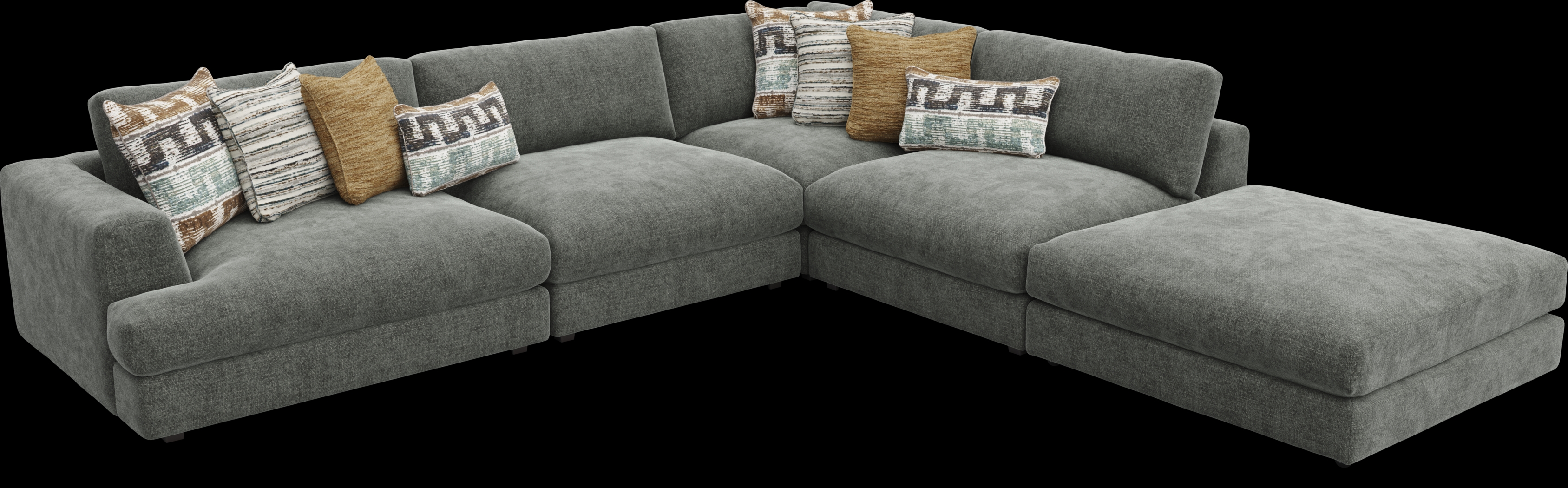 Montecito Charcoal 5 Pc Sectional - Thumbnail - Image 4