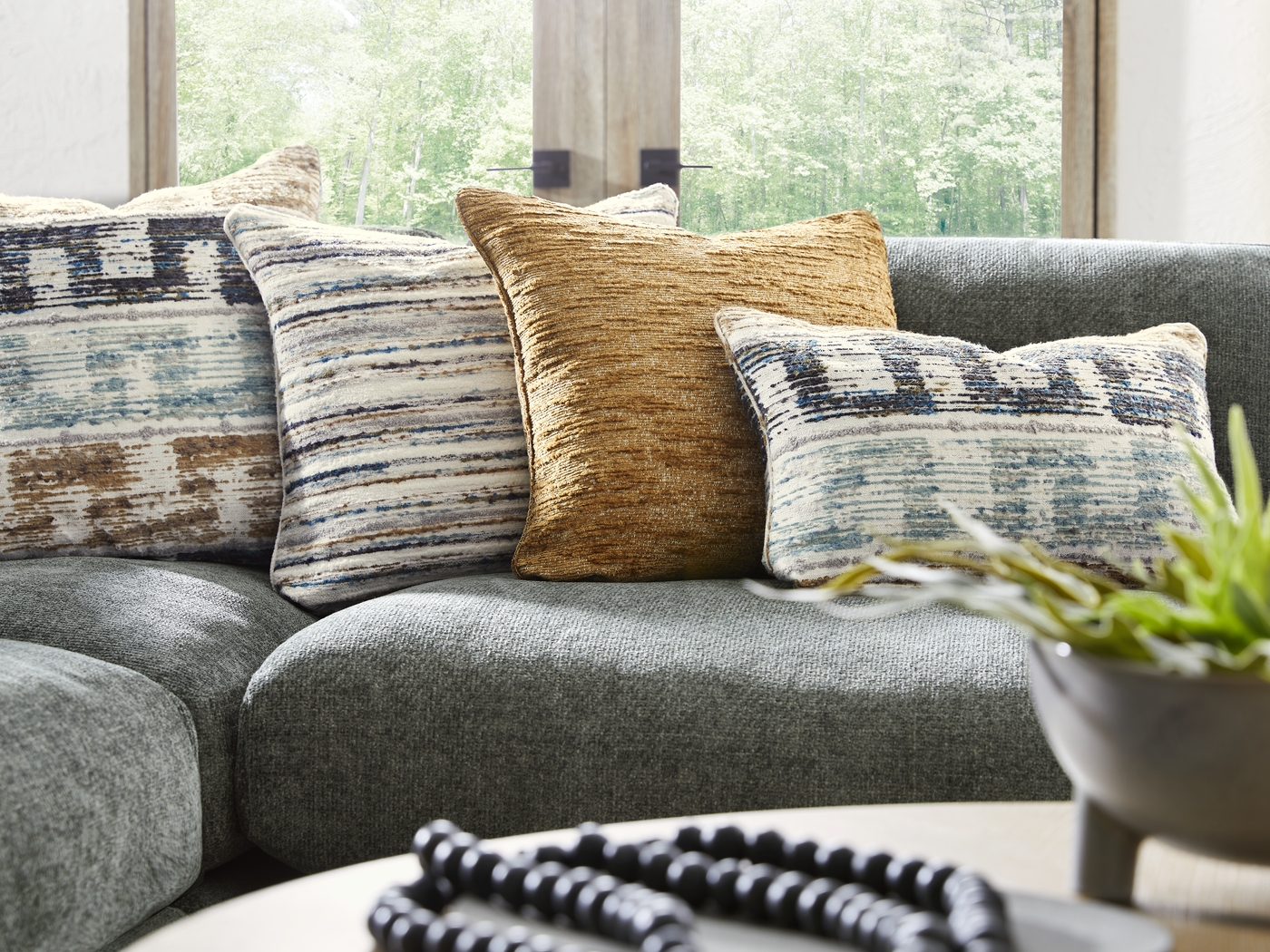 Montecito Charcoal 8 Pc Sectional Living Room - Thumbnail - Image 7